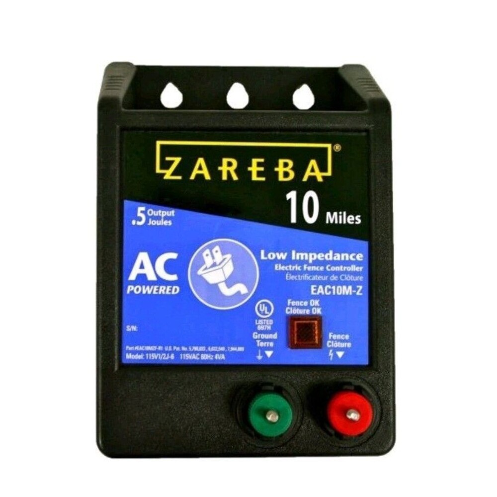 Zareba EAC10M-Z AC Powered Low Impedance Electric Fence Charger 10 Mile & Tester
